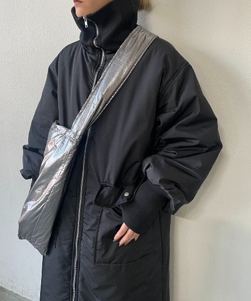 AIC.（エーアイシー）の「リブスタンドカラーロング中綿コート（ダウン