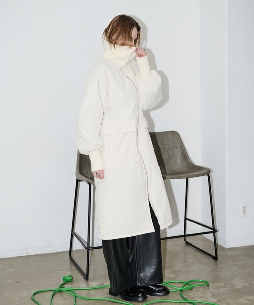 AIC.（エーアイシー）の「リブスタンドカラーロング中綿コート（ダウン