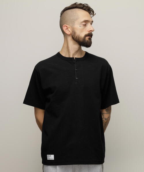 【セール】Schott/ショット/HENLEY TｰSHIRT 'CREST DRAGON EMB'/刺繍ヘンリーTシャツ 'クレスト ドラゴン'（Tシャツ/カットソー）｜schott（ショット）
