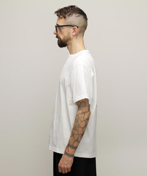 【セール】Schott/ショット/HENLEY TｰSHIRT 'CREST DRAGON EMB'/刺繍ヘンリーTシャツ 'クレスト ドラゴン'（Tシャツ/カットソー）｜schott（ショット）