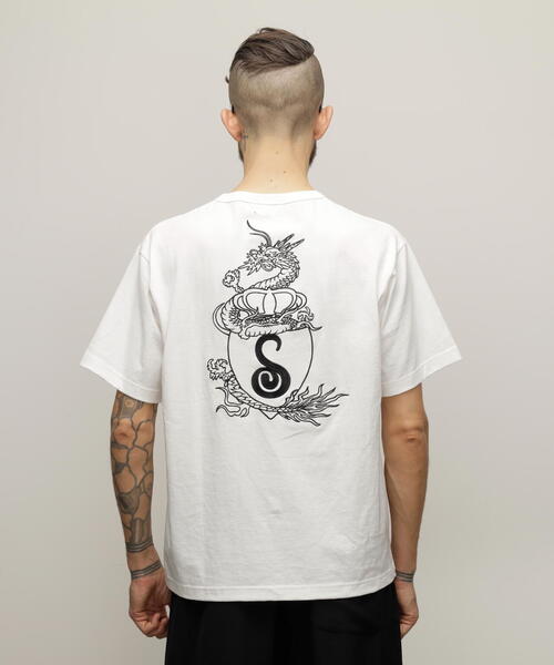 【セール】Schott/ショット/HENLEY TｰSHIRT 'CREST DRAGON EMB'/刺繍ヘンリーTシャツ 'クレスト ドラゴン'（Tシャツ/カットソー）｜schott（ショット）
