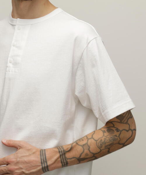 【セール】Schott/ショット/HENLEY TｰSHIRT 'CREST DRAGON EMB'/刺繍ヘンリーTシャツ 'クレスト ドラゴン'（Tシャツ/カットソー）｜schott（ショット）