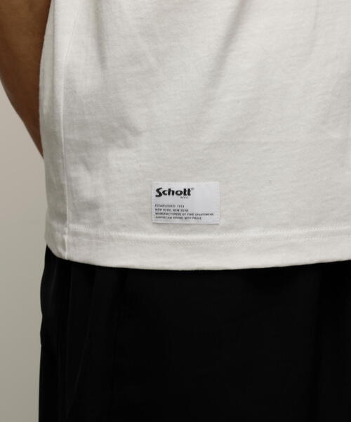 【セール】Schott/ショット/HENLEY TｰSHIRT 'CREST DRAGON EMB'/刺繍ヘンリーTシャツ 'クレスト ドラゴン'（Tシャツ/カットソー）｜schott（ショット）