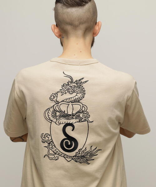 【セール】Schott/ショット/HENLEY TｰSHIRT 'CREST DRAGON EMB'/刺繍ヘンリーTシャツ 'クレスト ドラゴン'（Tシャツ/カットソー）｜schott（ショット）
