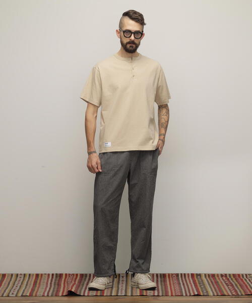 【セール】Schott/ショット/HENLEY TｰSHIRT 'CREST DRAGON EMB'/刺繍ヘンリーTシャツ 'クレスト ドラゴン'（Tシャツ/カットソー）｜schott（ショット）