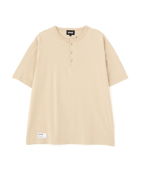 【セール】Schott/ショット/HENLEY TｰSHIRT 'CREST DRAGON EMB'/刺繍ヘンリーTシャツ 'クレスト ドラゴン'（Tシャツ/カットソー）｜schott（ショット）
