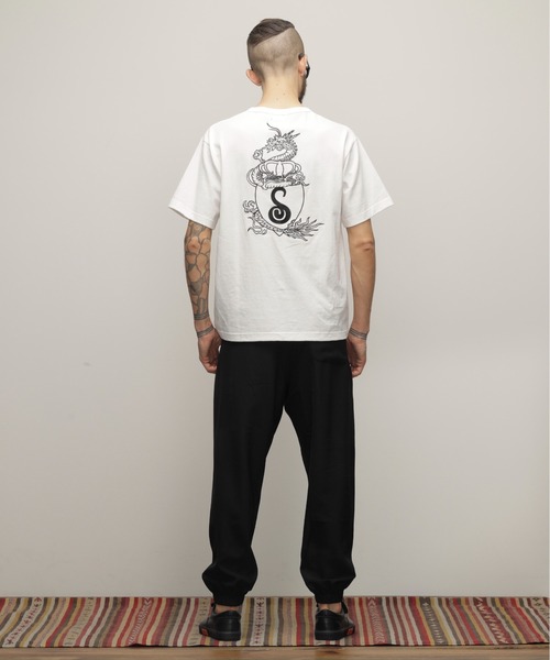 【セール】Schott/ショット/HENLEY TｰSHIRT 'CREST DRAGON EMB'/刺繍ヘンリーTシャツ 'クレスト ドラゴン'（Tシャツ/カットソー）｜schott（ショット）