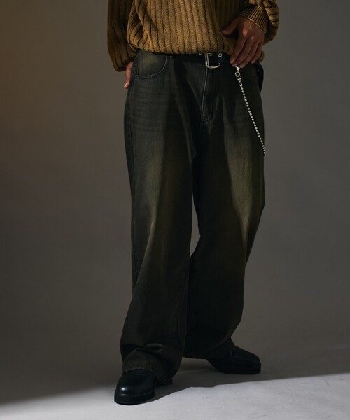 FREAK'S STORE（フリークスストア）の「限定展開 MR HEARTS/ミスターハーツ VINTAGE WASH WIDE STRAIGHT DENIM（デニムパンツ・メンズ・ライトインディゴブルー/インディゴブルー/ブラック/ブラウン/パープル/チャコールグレー/カモフラージュ/レオパード・SMALL/MEDIUM/LARGE）」の15枚目の写真