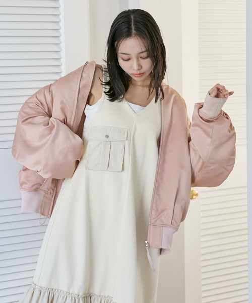 VIS（ビス）の「MA-1ブルゾン（ブルゾン・レディース・ブラック/キナリ/ピンク・FREE）」の4枚目の写真