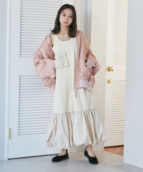 VIS（ビス）の「MA-1ブルゾン（ブルゾン・レディース・ブラック/キナリ/ピンク・FREE）」の6枚目の写真