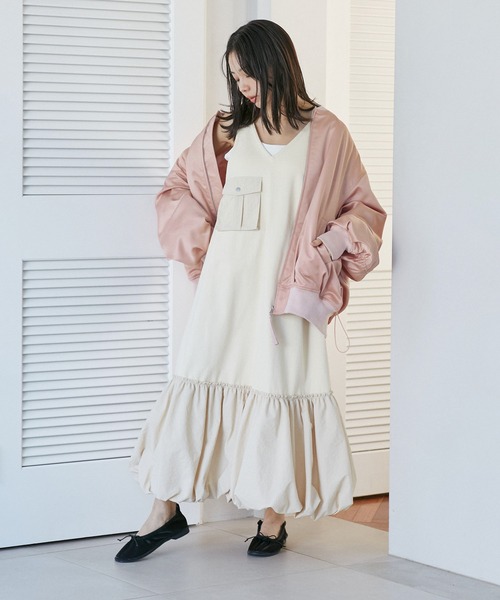 VIS（ビス）の「MA-1ブルゾン（ブルゾン・レディース・ブラック/キナリ/ピンク・FREE）」の7枚目の写真