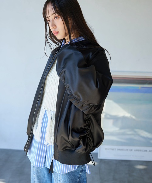 VIS（ビス）の「MA-1ブルゾン（ブルゾン・レディース・ブラック/キナリ/ピンク・FREE）」の9枚目の写真
