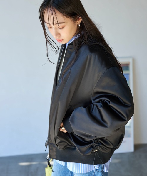 VIS（ビス）の「MA-1ブルゾン（ブルゾン・レディース・ブラック/キナリ/ピンク・FREE）」の10枚目の写真