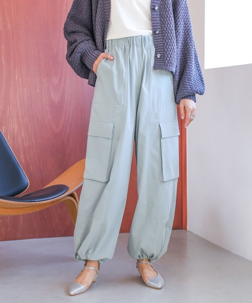 LEPSIM（レプシィム）の「ワイドカーゴポケットパンツ　987520（カーゴパンツ・レディース・カーキ/チャコールグレー/サックスブルー/アイボリー・FREE）」の18枚目の写真