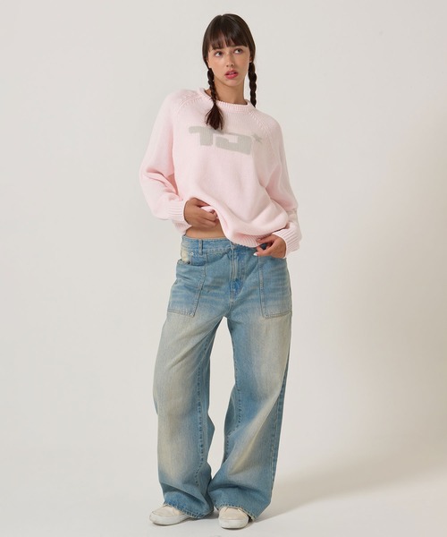 TINA：JOJUN（ティーナジョジュン）の「ユニセックス ジャガードニット TINA：JOJUN（ニット/セーター・レディース・ベージュ/ネイビー/ブラウン/グレー/ベビーピンク・M）」の12枚目の写真