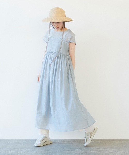 yuni 120/2コットンナイロン ギャザー　ロングスリーブワンピース yuni（ユニ ）の「120/2 コットンナイロンギャザー キャミ