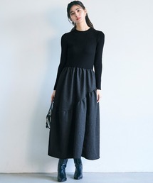 coca（coca）（コカ）の「上品エンボスニットドッキングワンピース（ワンピース）」
