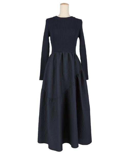 coca（coca）（コカ）の「上品エンボスニットドッキングワンピース（ワンピース・レディース・ネイビー/ブラック・ONE SIZE）」の20枚目の写真
