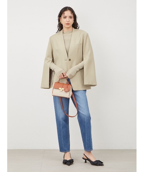 Mila Owen(ミラオーウェン)の「マムテーパードデニムパンツ【手洗い可能】(デニムパンツ・レディース・ブルー/アイボリー/ブラック・0/1)」の12枚目の写真
