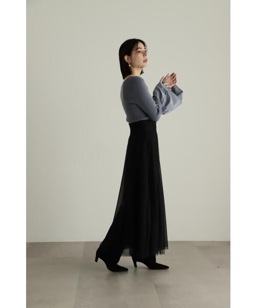 新品タグ付　ジルスチュアート　ハイウエスト チュール フレア ロング スカート JILL STUART（ジルスチュアート）の「◇ハイウエストチュール
