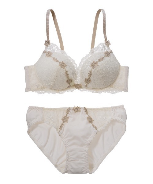 PEACH JOHN（ピーチジョン）の「【ラクな着け心地で自然な丸み＆高さ！バリエいろいろ♪】丸胸メイクリラックスノンワイヤーレースブラジャー＆ショーツセット（ブラ&ショーツ・レディース・グレイッシュブルー/ピンク/ネイビー/カーキ/インディゴブルー/サーモンピンク/オフホワイト/スモークピンク/ブルー/チャコール/サックスブルー/チェリーピンク/ホワイト/ミント/ラベンダー/ライトパープル/ダークネイビー/チャコールグレー/ベビーピンク/アイボリー/ピンク系その他/ライトブルー/ボルドー/ライトグレー/ライトピンク/グレイッシュベージュ/ローズ/ブラウン/ピンクベージュ・BC70/BC75/DE65/DE70/DE75/BC65）」の2枚目の写真