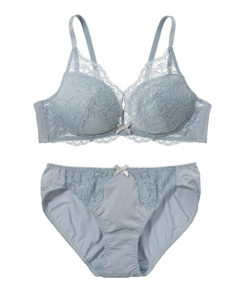 PEACH JOHN（ピーチジョン）の「【ラクな着け心地で自然な丸み＆高さ！バリエいろいろ♪】丸胸メイクリラックスノンワイヤーレースブラジャー＆ショーツセット（ブラ&ショーツ・レディース・グレイッシュブルー/ピンク/ネイビー/カーキ/インディゴブルー/サーモンピンク/オフホワイト/スモークピンク/ブルー/チャコール/サックスブルー/チェリーピンク/ホワイト/ミント/ラベンダー/ライトパープル/ダークネイビー/チャコールグレー/ベビーピンク/アイボリー/ピンク系その他/ライトブルー/ボルドー/ライトグレー/ライトピンク/グレイッシュベージュ/ローズ/ブラウン/ピンクベージュ・BC70/BC75/DE65/DE70/DE75/BC65）」の17枚目の写真