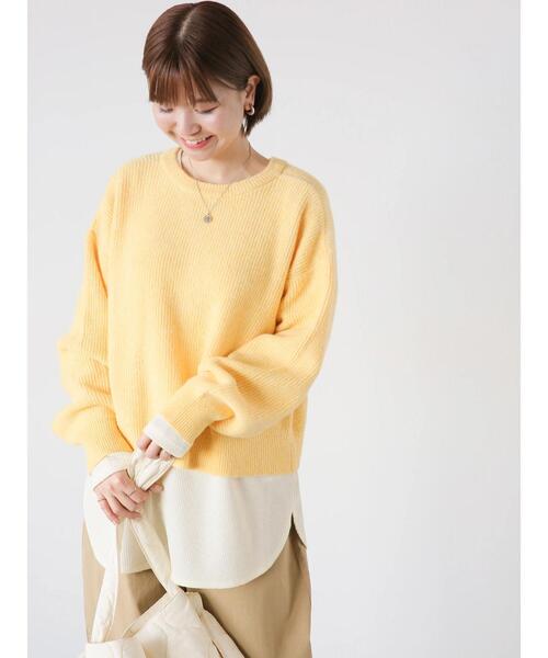 Lugnoncure（ルノンキュール）の「前後2WAYメランジニットカーディガン（カーディガン/ボレロ・レディース・ブラック/ブルー/グレー/イエロー・F）」の4枚目の写真