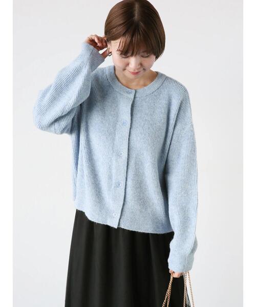 Lugnoncure（ルノンキュール）の「前後2WAYメランジニットカーディガン（カーディガン/ボレロ・レディース・ブラック/ブルー/グレー/イエロー・F）」の5枚目の写真