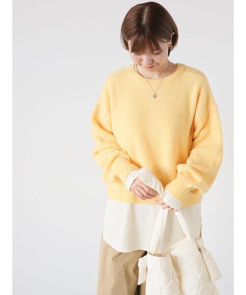 Lugnoncure（ルノンキュール）の「前後2WAYメランジニットカーディガン（カーディガン/ボレロ・レディース・ブラック/ブルー/グレー/イエロー・F）」の7枚目の写真