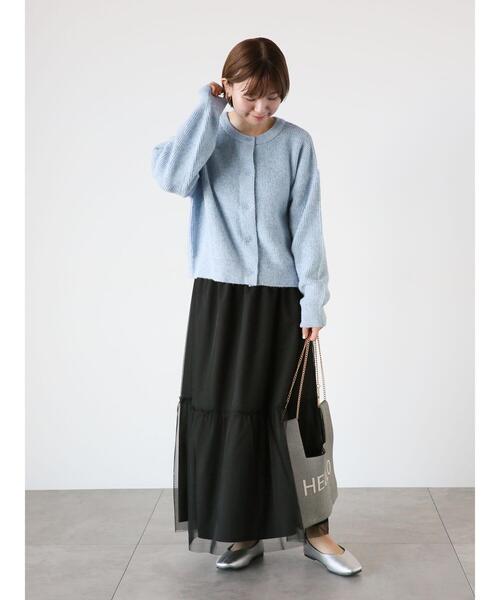 Lugnoncure（ルノンキュール）の「前後2WAYメランジニットカーディガン（カーディガン/ボレロ・レディース・ブラック/ブルー/グレー/イエロー・F）」の6枚目の写真