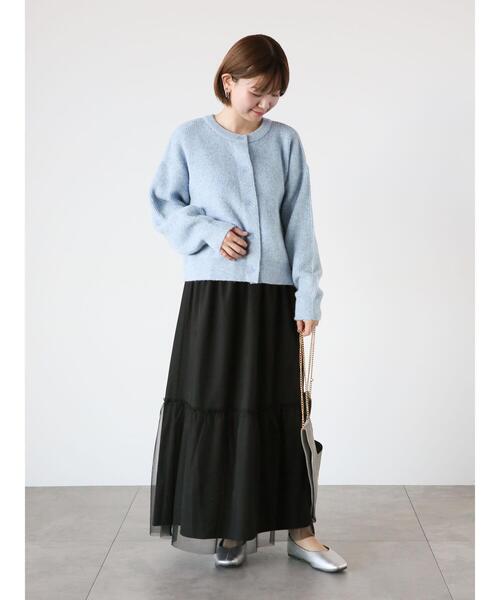 Lugnoncure（ルノンキュール）の「前後2WAYメランジニットカーディガン（カーディガン/ボレロ・レディース・ブラック/ブルー/グレー/イエロー・F）」の16枚目の写真