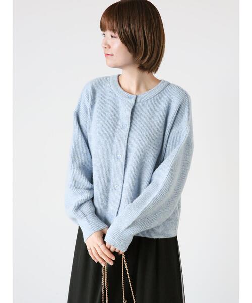 Lugnoncure（ルノンキュール）の「前後2WAYメランジニットカーディガン（カーディガン/ボレロ・レディース・ブラック/ブルー/グレー/イエロー・F）」の15枚目の写真