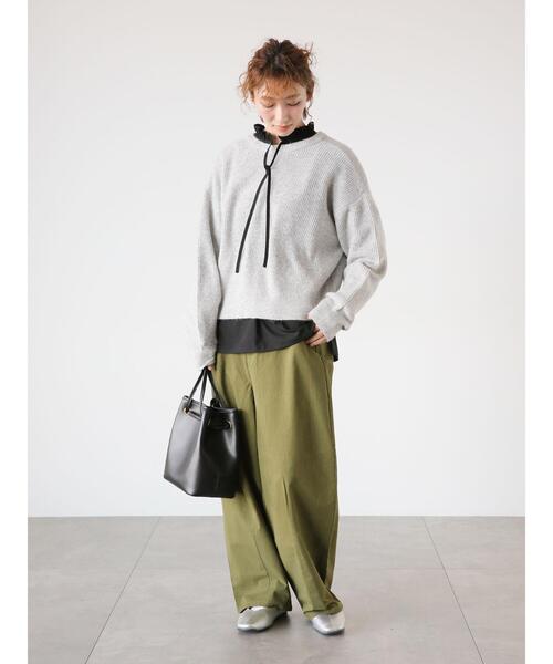 Lugnoncure（ルノンキュール）の「前後2WAYメランジニットカーディガン（カーディガン/ボレロ・レディース・ブラック/ブルー/グレー/イエロー・F）」の13枚目の写真