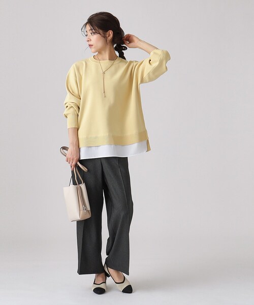 SHOO・LA・RUE(シューラルー)の「◆一枚で簡単こなれ見え スポンディッシュ 裾レイヤード風ニット(ニット/セーター・レディース・オフホワイト/ナチュラル/イエロー系その他/ベビーピンク/ネイビー・00)」の22枚目の写真