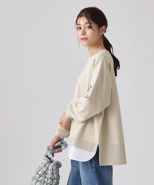 SHOO・LA・RUE(シューラルー)の「◆一枚で簡単こなれ見え スポンディッシュ 裾レイヤード風ニット(ニット/セーター・レディース・オフホワイト/ナチュラル/イエロー系その他/ベビーピンク/ネイビー・00)」の19枚目の写真