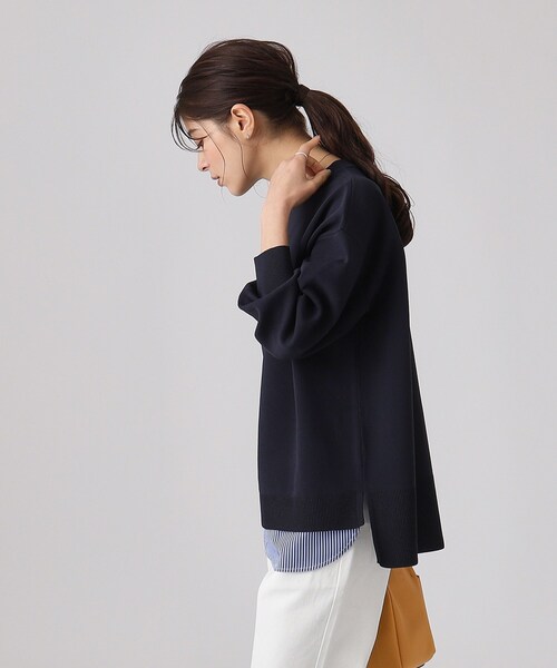 SHOO・LA・RUE(シューラルー)の「◆一枚で簡単こなれ見え スポンディッシュ 裾レイヤード風ニット(ニット/セーター・レディース・オフホワイト/ナチュラル/イエロー系その他/ベビーピンク/ネイビー・00)」の11枚目の写真