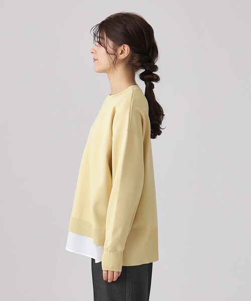 SHOO・LA・RUE(シューラルー)の「◆一枚で簡単こなれ見え スポンディッシュ 裾レイヤード風ニット(ニット/セーター・レディース・オフホワイト/ナチュラル/イエロー系その他/ベビーピンク/ネイビー・00)」の7枚目の写真