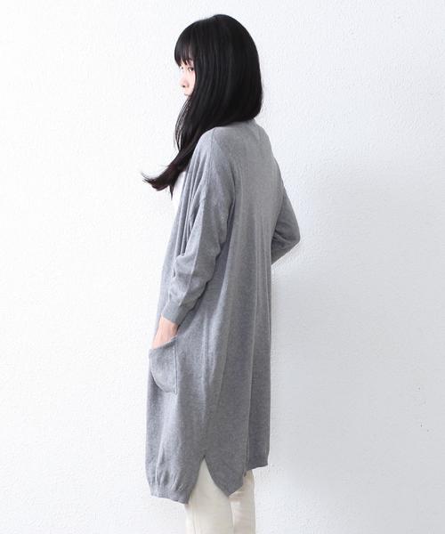 coen（コーエン）の「Ｖネックロングカーディガン（カーディガン/ボレロ・レディース・グレー/ネイビー・FREE）」の3枚目の写真