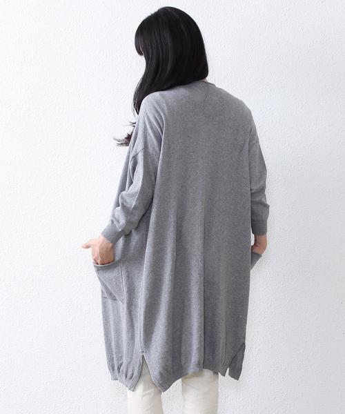 coen（コーエン）の「Ｖネックロングカーディガン（カーディガン/ボレロ・レディース・グレー/ネイビー・FREE）」の4枚目の写真