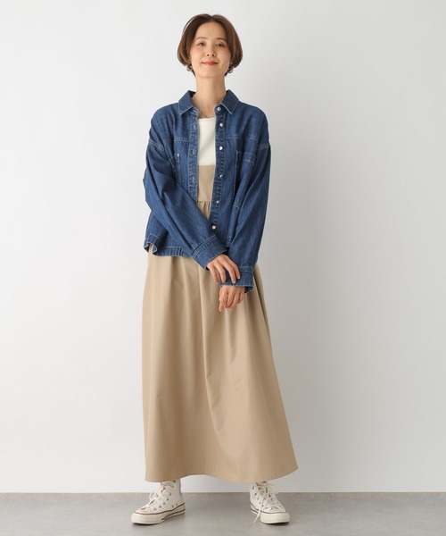 LEPSIM（レプシィム）の「切り替えギャザーキャミワンピース　102445（ワンピース・レディース・ベージュ/ブラック・FREE）」の10枚目の写真