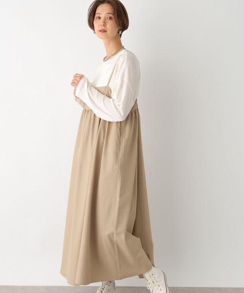 LEPSIM（レプシィム）の「切り替えギャザーキャミワンピース　102445（ワンピース・レディース・ベージュ/ブラック・FREE）」の11枚目の写真