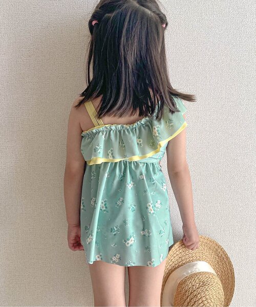 apres les cours（アプレレクール）の「【リンク/UVカット】ドット・花柄フリルワンショルワンピース水着（水着・キッズ・その他3/ドット・80/90/100/110/120/130/140）」の9枚目の写真