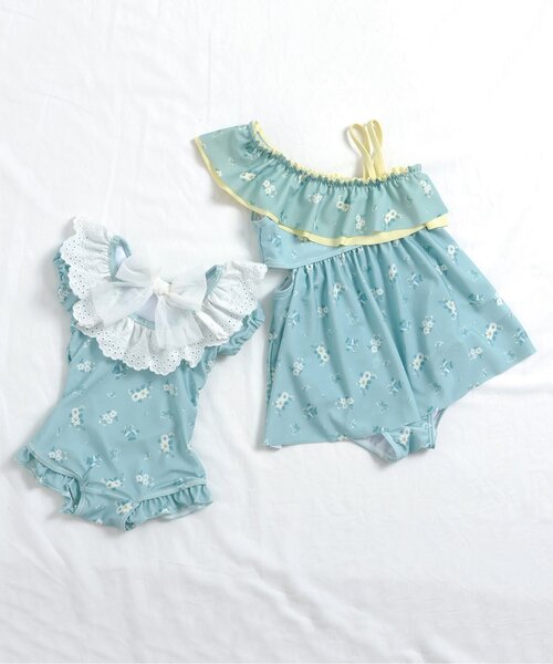 apres les cours（アプレレクール）の「【リンク/UVカット】ドット・花柄フリルワンショルワンピース水着（水着・キッズ・その他3/ドット・80/90/100/110/120/130/140）」の11枚目の写真