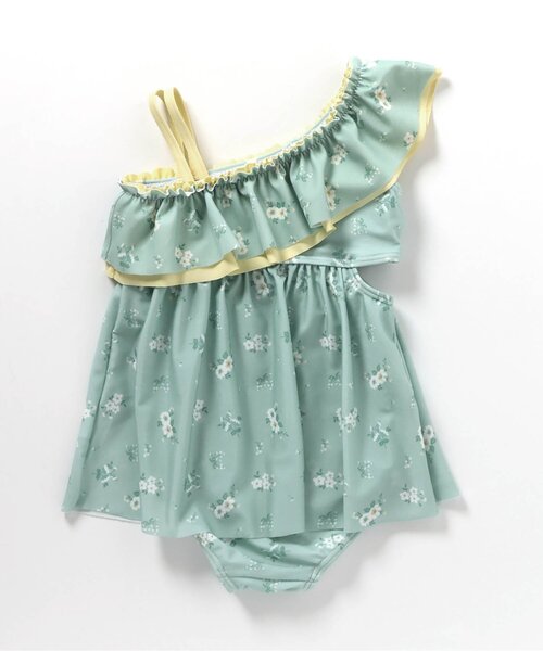 apres les cours（アプレレクール）の「【リンク/UVカット】ドット・花柄フリルワンショルワンピース水着（水着・キッズ・その他3/ドット・80/90/100/110/120/130/140）」の18枚目の写真