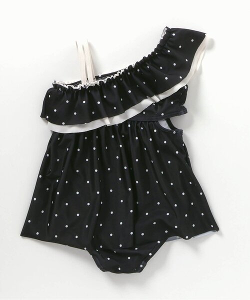 apres les cours（アプレレクール）の「【リンク/UVカット】ドット・花柄フリルワンショルワンピース水着（水着・キッズ・その他3/ドット・80/90/100/110/120/130/140）」の19枚目の写真
