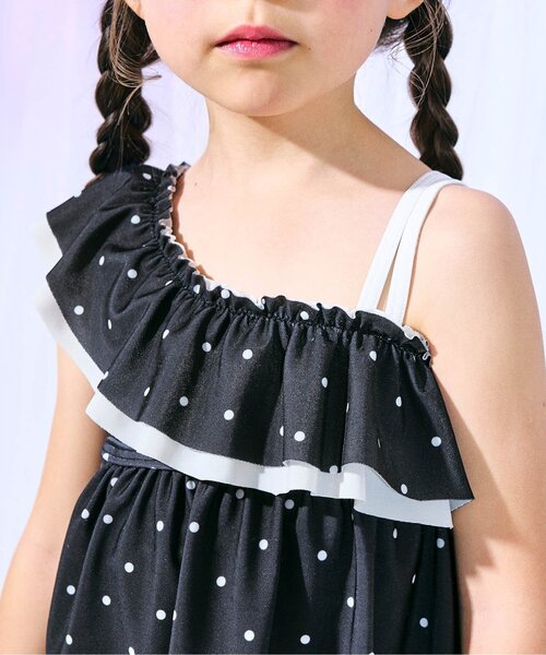 apres les cours（アプレレクール）の「【リンク/UVカット】ドット・花柄フリルワンショルワンピース水着（水着・キッズ・その他3/ドット・80/90/100/110/120/130/140）」の20枚目の写真