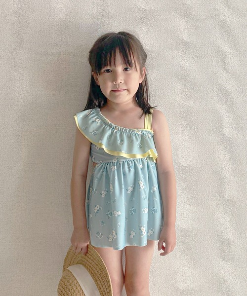 apres les cours（アプレレクール）の「【リンク/UVカット】ドット・花柄フリルワンショルワンピース水着（水着・キッズ・その他3/ドット・80/90/100/110/120/130/140）」の5枚目の写真