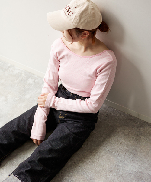 MILLER（ミラー）の「【MILLER/ミラー】 Cup L/S Tee：カップ付きロンT（Tシャツ/カットソー・レディース・ブラック/ピンク/グリーン/ブルー系その他・FREE）」の5枚目の写真