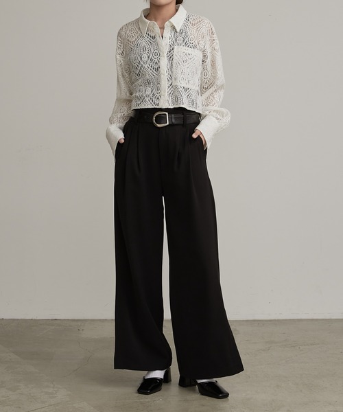 Lui's（ルイス）の「クロップドレースシャツ（シャツ/ブラウス）」 - WEAR