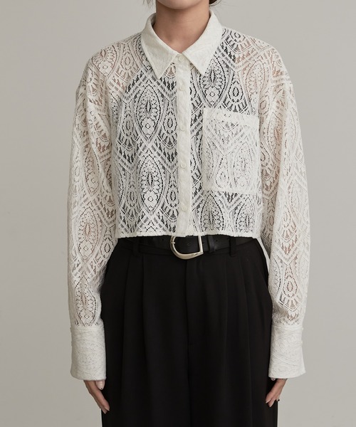 Lui's（ルイス）の「クロップドレースシャツ（シャツ/ブラウス）」 - WEAR